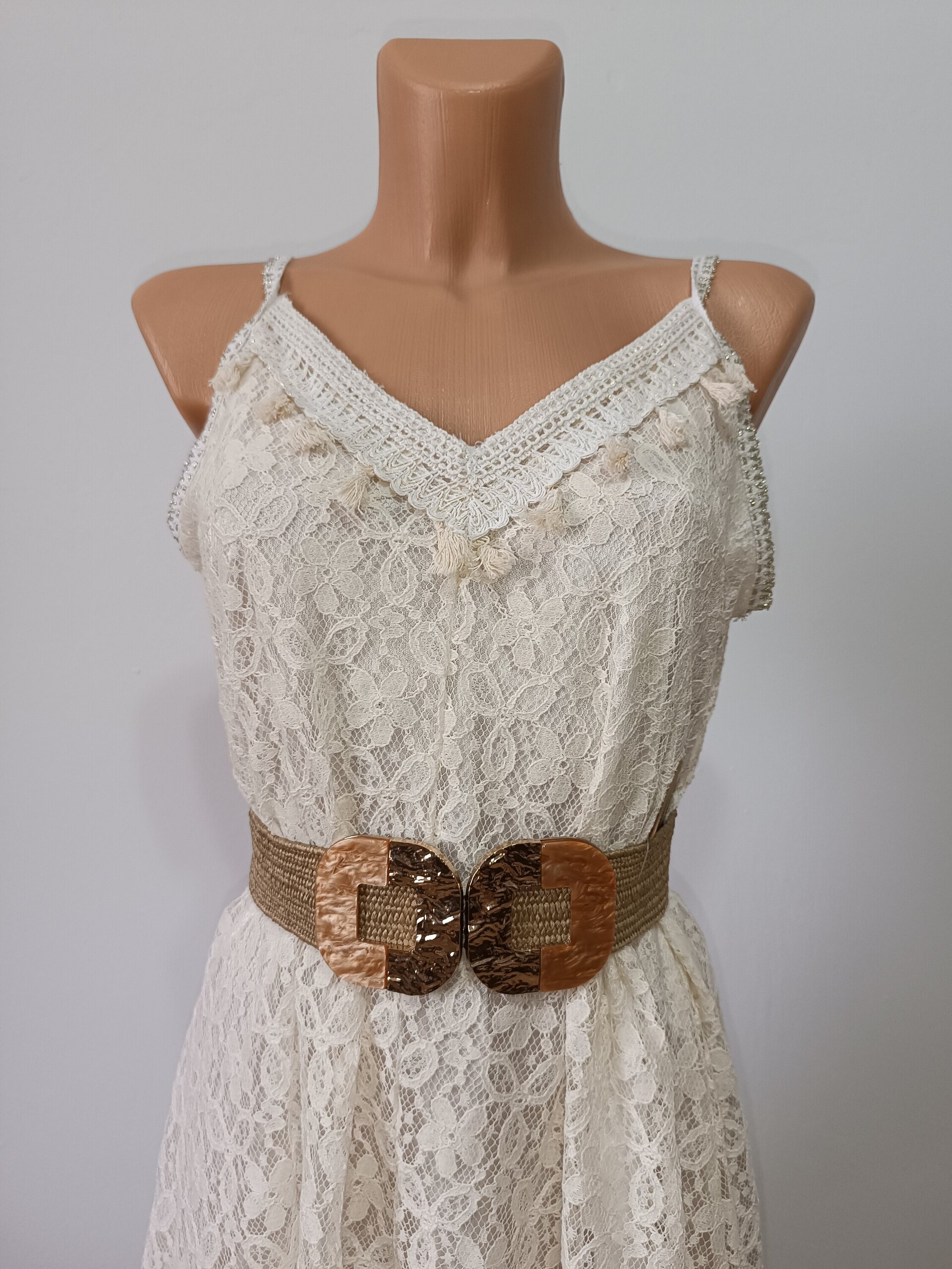 Vestido Encaje Pompones - 2
